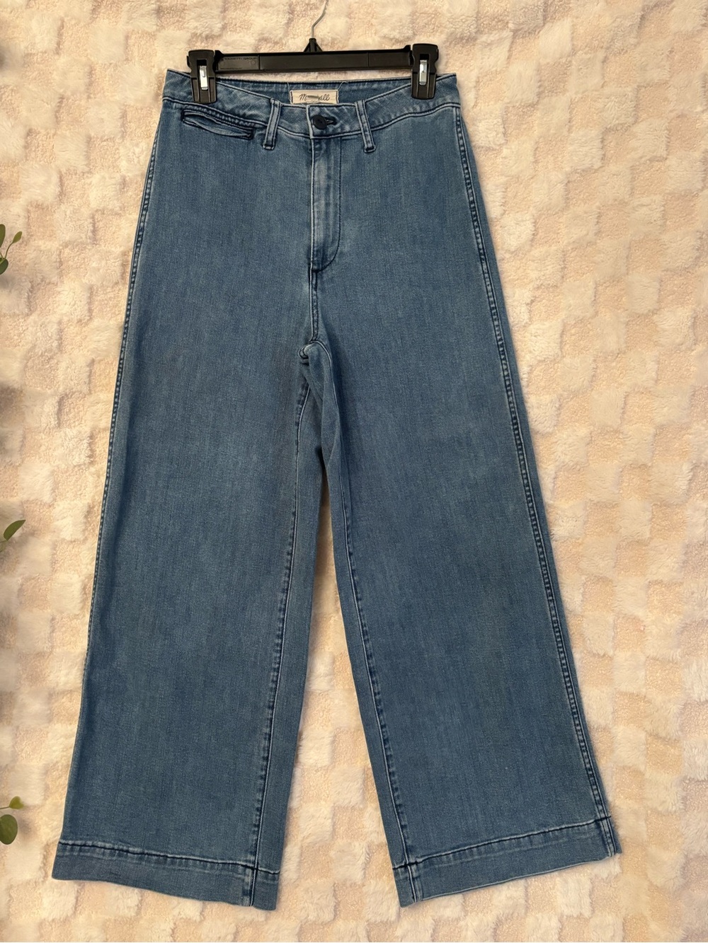 Madewell Women’s Wide Leg High Rise Blue Jeans